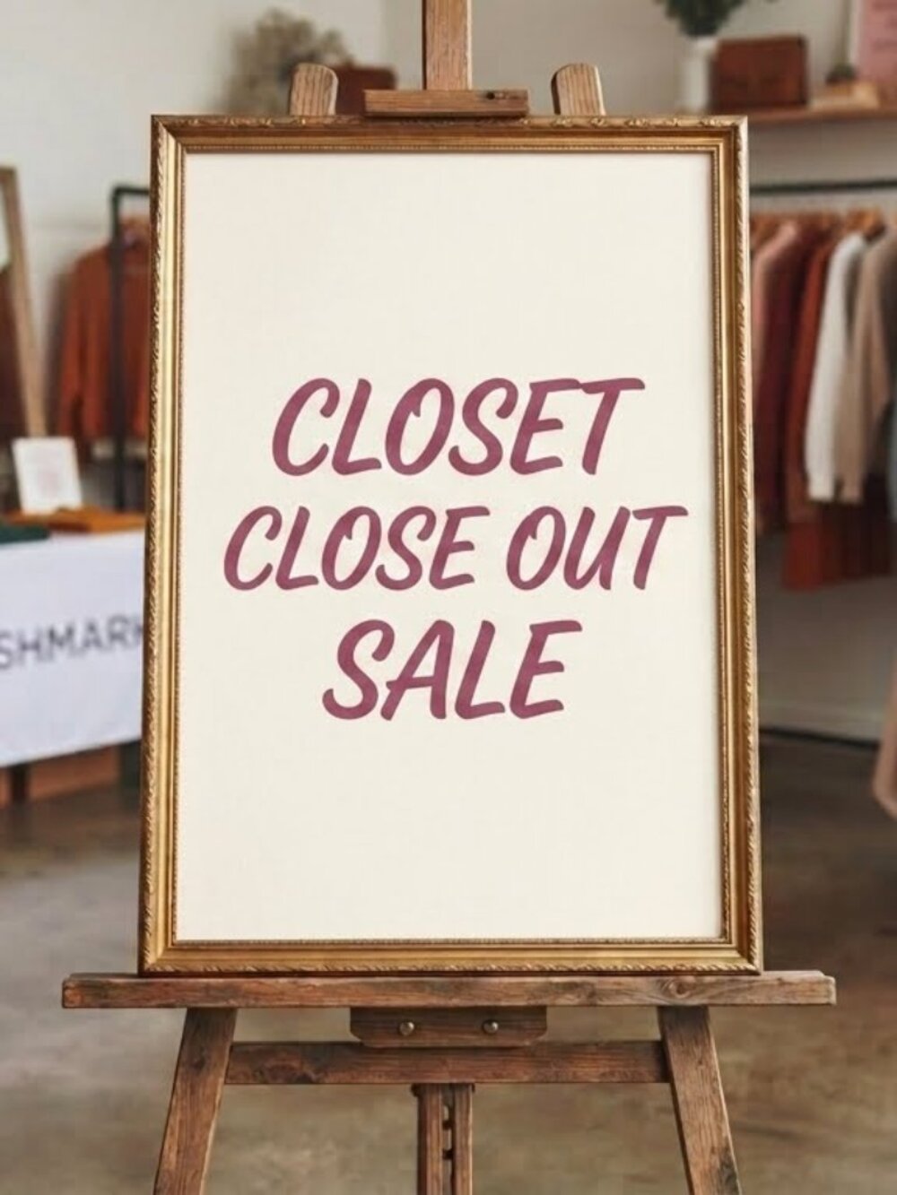 Closet clear out sale party.